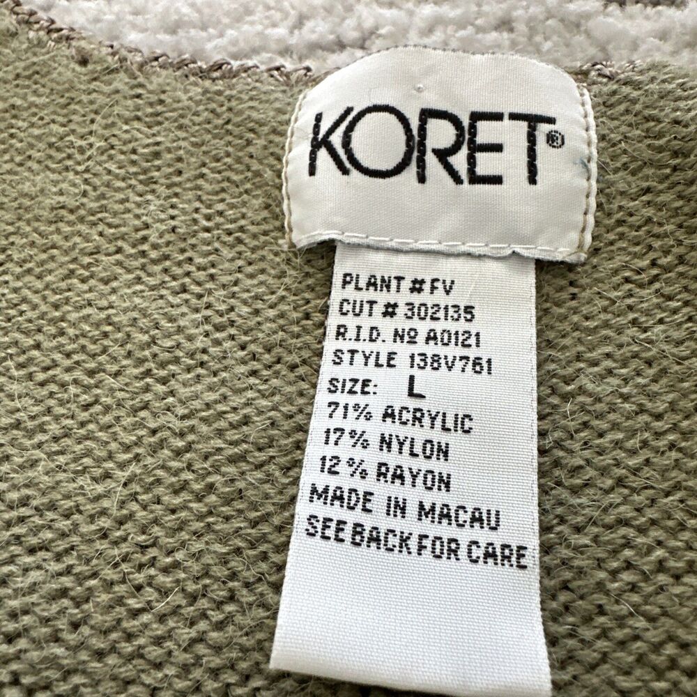 Koret Vintage Sweater Vest Women’s Size Large Green Flower Floral Acrylic Nylon - Picture 11 of 14